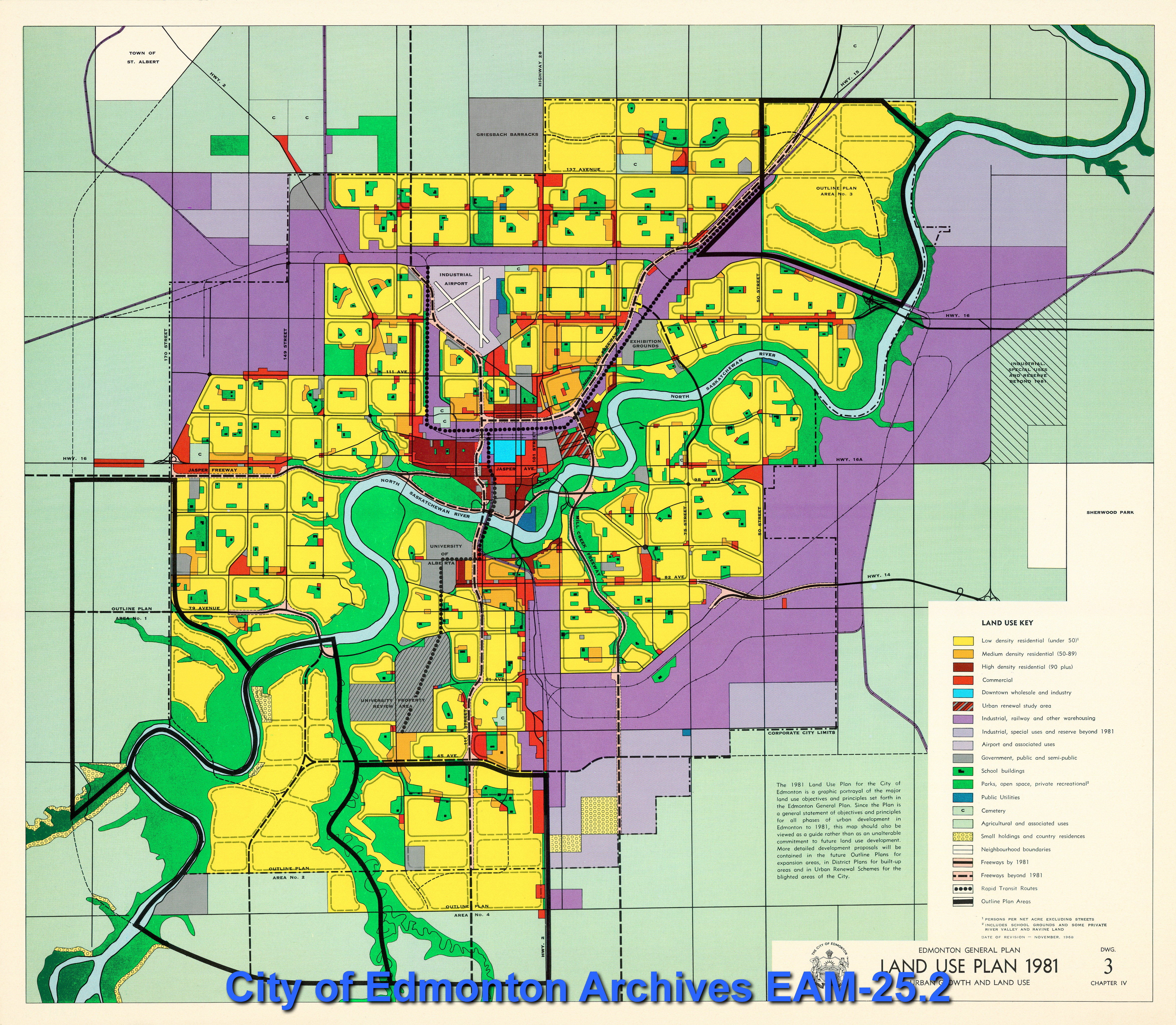 An Edmonton zoning map from the 1980s